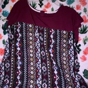 Plum purple design blouse